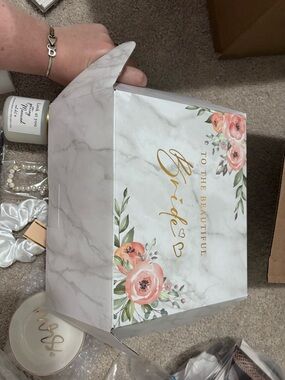 Bride Gift Box with Pink Floral Design